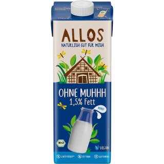 Allos Ohne Muhhh Drink 1,5% Fett - Bio - 1l x 6  - 6er Pack VPE