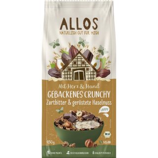 Allos Mit Herz & Hand Gebackenes Crunchy Zartbitter & Geröst. Haselnuss - Bio - 450g