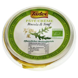 Tartex Pâté Crème Rucola & Senf - Bio - 75g