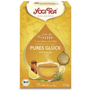 Yogi Tea Kräutertee Für die Sinne Pures Glück mit Zitrusöl & grünem Tee - Bio - 37,4g