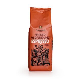 Sonnentor Espresso Kaffee ganze Bohne Wiener Verführung - Bio - 500g