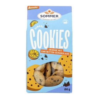 Sommer Demeter Dinkel Schoko-Orange Cookies - Bio - 150g x 6  - 6er Pack VPE