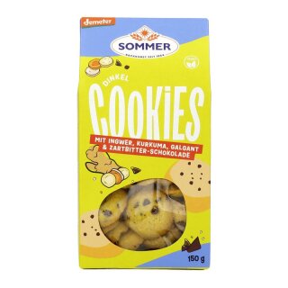 Sommer Demeter Dinkel Cookies mit Ingwer Kurkuma Galgant & Zartbitter-Schokolade - Bio - 150g x 6  - 6er Pack VPE