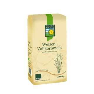 Bohlsener Mühle Weizenvollkornmehl - Bio - 1kg x 6  - 6er Pack VPE