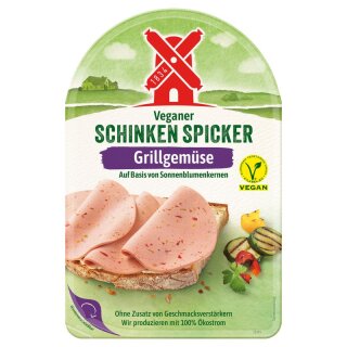 Rügenwalder Mühle Veganer Schinken Spicker mit Grillgemüse - 80g x 8  - 8er Pack VPE