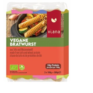 Viana Veggie Fresh Bratwurst - Bio - 300g x 6  - 6er Pack VPE
