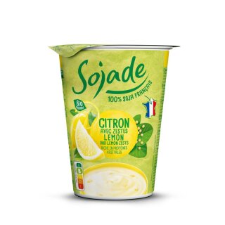 Sojade Soja-Alternative zu Joghurt Zitrone - Bio - 400g x 6  - 6er Pack VPE