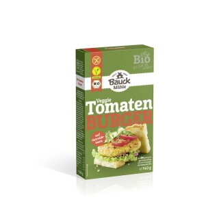 Bauckhof Tomaten Burger mit Basilikum glutenfrei - Bio - 140g x 6  - 6er Pack VPE