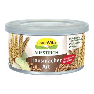 granoVita Veganer Brotaufstrich nach Hausmacher Art - 125g x 12  - 12er Pack VPE