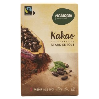 Naturata Kakao stark entölt - Bio - 125g x 10  - 10er Pack VPE