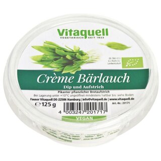 Vitaquell Crème Bärlauch Bio - Bio - 125g x 6  - 6er Pack VPE