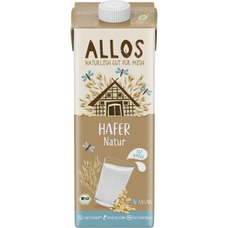 Allos Hafer Natur Drink - Bio - 1l x 12  - 12er Pack VPE