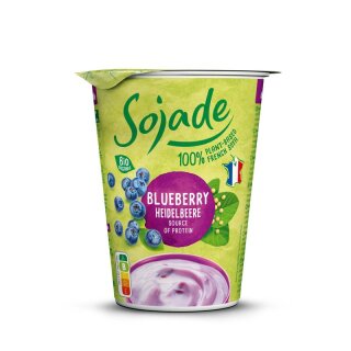 Sojade Soja-Alternative zu Joghurt Heidelbeere - Bio - 400g x 6  - 6er Pack VPE