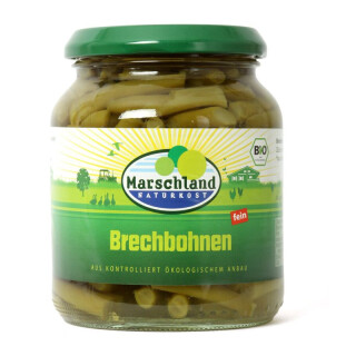 Marschland Grüne Brechbohnen 370 ml Gl. - Bio - 0,185kg x 6  - 6er Pack VPE