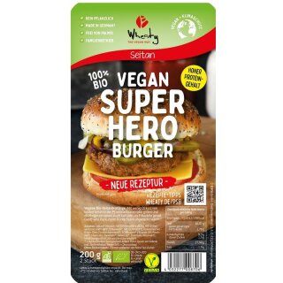 Wheaty Vegan Superhero Burger - Bio - 200g x 5  - 5er Pack VPE
