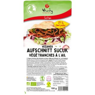 Wheaty Veganer Aufschnitt Sucuk - Bio - 100g x 10  - 10er Pack VPE