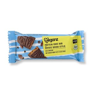 Veganz Protein Choc Bar Cookie Dough Style - Bio - 50g x 18  - 18er Pack VPE