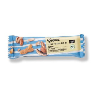 Veganz Clean Protein Bar 30 Peanut - Bio - 45g x 18  - 18er Pack VPE