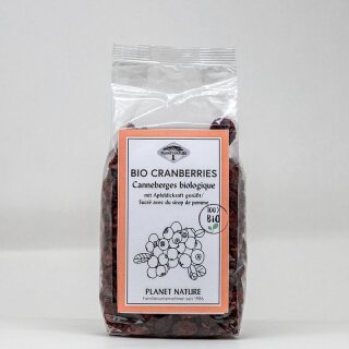 Planet Nature Cranberries mit Apfeldicksaft gesüßt - Bio - 200g