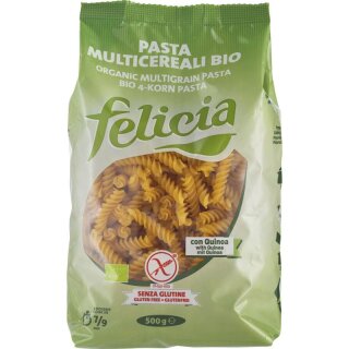 Felicia Bio Mais Reis Buchweizen und Quinoa Fusilli glutenfrei - Bio - 500g x 12  - 12er Pack VPE