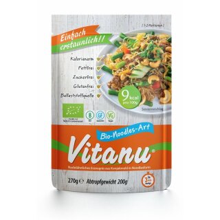 Vitanu Noodles-Art aus Konjakmehl - Bio - 0,2kg x 6  - 6er Pack VPE