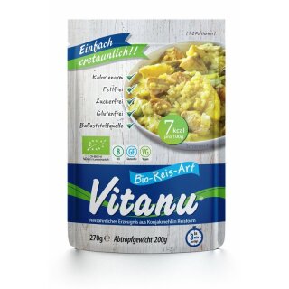 Vitanu Reis-Art aus Konjakmehl - Bio - 0,2kg x 6  - 6er Pack VPE