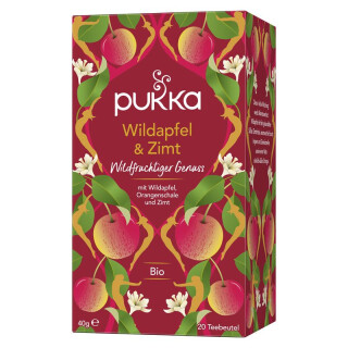 Pukka Gewürz-Früchtetee Wildapfel & Zimt 20 Teebeutel - Bio - 40g x 4  - 4er Pack VPE