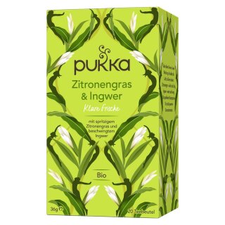 Pukka Kräutertee Zitronengras & Ingwer 20 Teebeutel - Bio - 36g x 4  - 4er Pack VPE