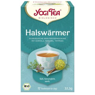 Yogi Tea Halswärmer Kräutertee mit Süßholz Fenchel & Thymian - Bio - 32,3g x 6  - 6er Pack VPE
