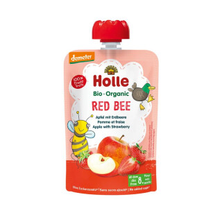 Holle Red Bee Apfel mit Erdbeere - Bio - 100g x 12  - 12er Pack VPE
