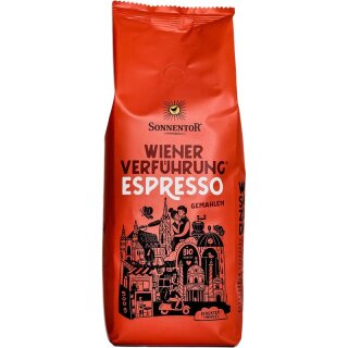Sonnentor Espresso Kaffee gemahlen Wiener Verführung - Bio - 500g x 5  - 5er Pack VPE
