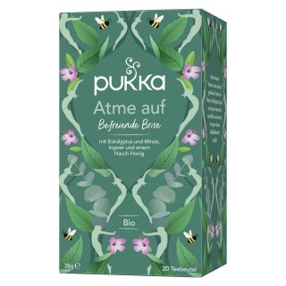 Pukka Kräutertee Atme Auf mit Eukalyptus und Minze 20 Teebeutel - Bio - 38g x 4  - 4er Pack VPE