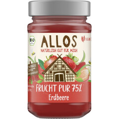Allos Frucht Pur 75% Erdbeere - Bio - 250g x 6  - 6er...
