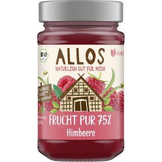 Allos Frucht Pur 75% Himbeere - Bio - 250g x 6  - 6er Pack VPE
