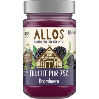 Allos Frucht Pur 75% Brombeere - Bio - 250g x 6  - 6er Pack VPE