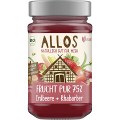 Allos Frucht Pur 75% Erdbeere-Rhabarber - Bio - 250g x 6...