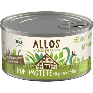 Allos Hof-Pastete mit grünem Pfeffer - Bio - 125g x 12  - 12er Pack VPE