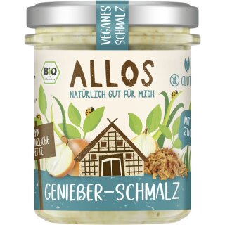 Allos Genießer-Schmalz mit Röstzwiebeln - Bio - 150g x 6  - 6er Pack VPE
