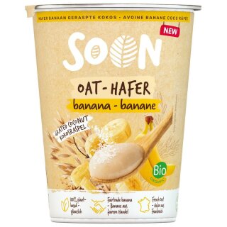 Soon Alternative zu Joghurt aus Hafer mit Banane und Kokosraspel - Bio - 350g x 6  - 6er Pack VPE