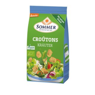 Sommer Croutons Kräuter Geröstete Brotwürfel - Bio - 100g x 5  - 5er Pack VPE