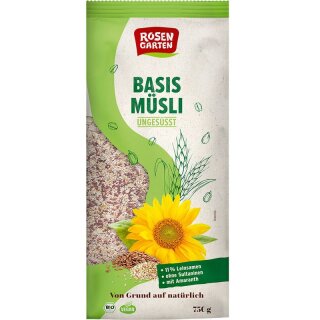 Rosengarten Basis-Müsli ungesüßt - Bio - 750g
