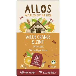 Allos Wilde Orange & Zimt Tee - Bio - 30g x 4  - 4er Pack VPE