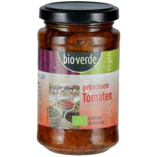 bio-verde Sonnengetrocknete Tomaten mit frischen Kräutern in Öl-Marinade - Bio - 200g x 6  - 6er Pack VPE
