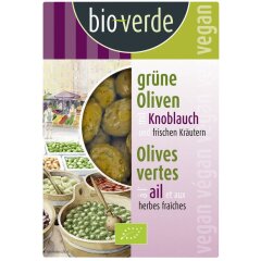 bio-verde Grüne Oliven mit Knoblauch mariniert mit...