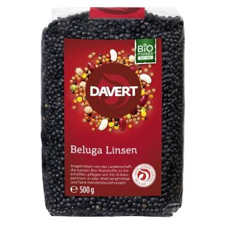 Davert Beluga Linsen schwarz - Bio - 500g x 8  - 8er Pack VPE
