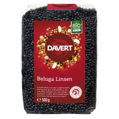 Davert Beluga Linsen schwarz - Bio - 500g x 8  - 8er Pack...