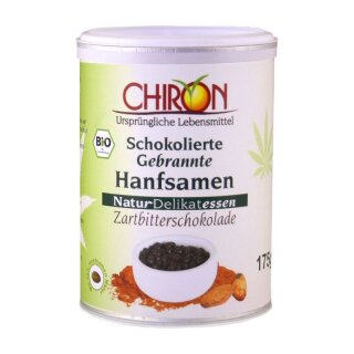 Chiron Schokolierte gebrannte Hanfsamen Zartbitter - Bio - 175g x 6  - 6er Pack VPE