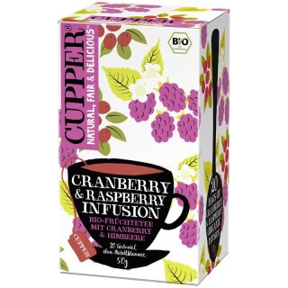 Cupper Cranberry & Raspberry Infusion - Bio - 50g x 4  - 4er Pack VPE