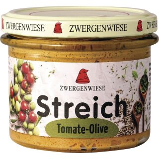Zwergenwiese Tomate-Olive Streich - Bio - 180g x 6  - 6er Pack VPE