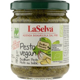 LaSelva Pesto Basilikum Würzpaste - Bio - 180g x 6  - 6er Pack VPE